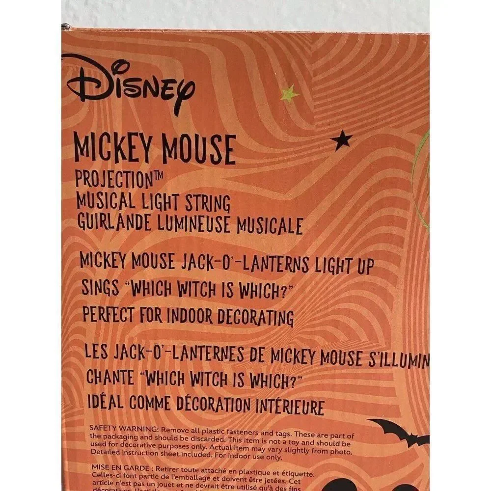 Disney Halloween Mickey Mouse Projection‎ Musical Pumpkin Singing String Lights
